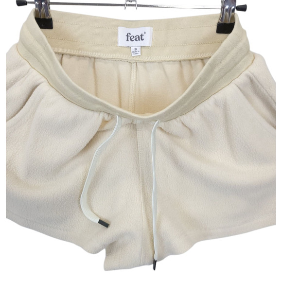 Feat Blanket Blend Pull On Shorts Drawstring Waist Pockets Women S Beige Comfy - Picture 10 of 10